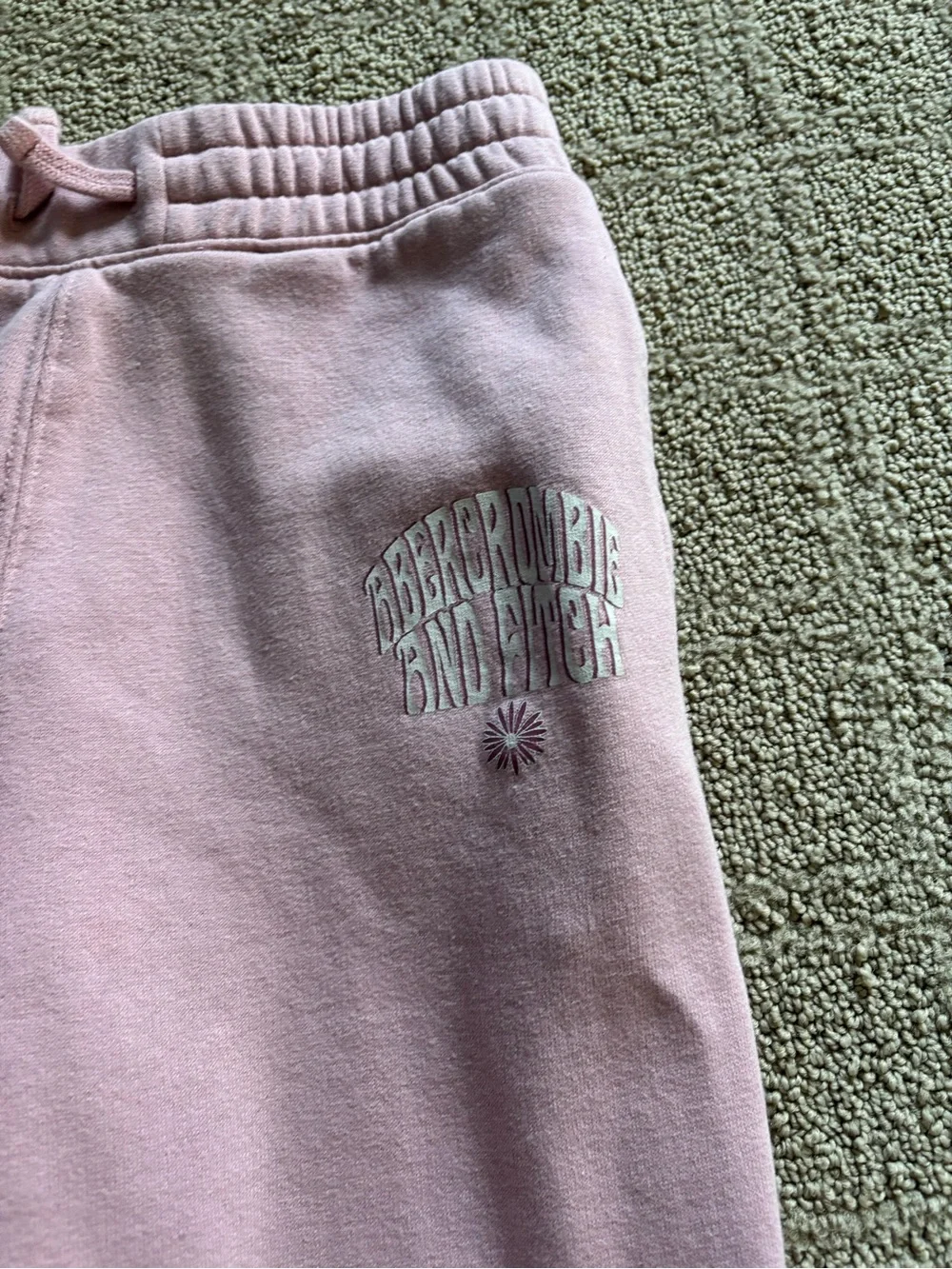 abercrombie kids Light Pink Fleece Jogger Sweatpants